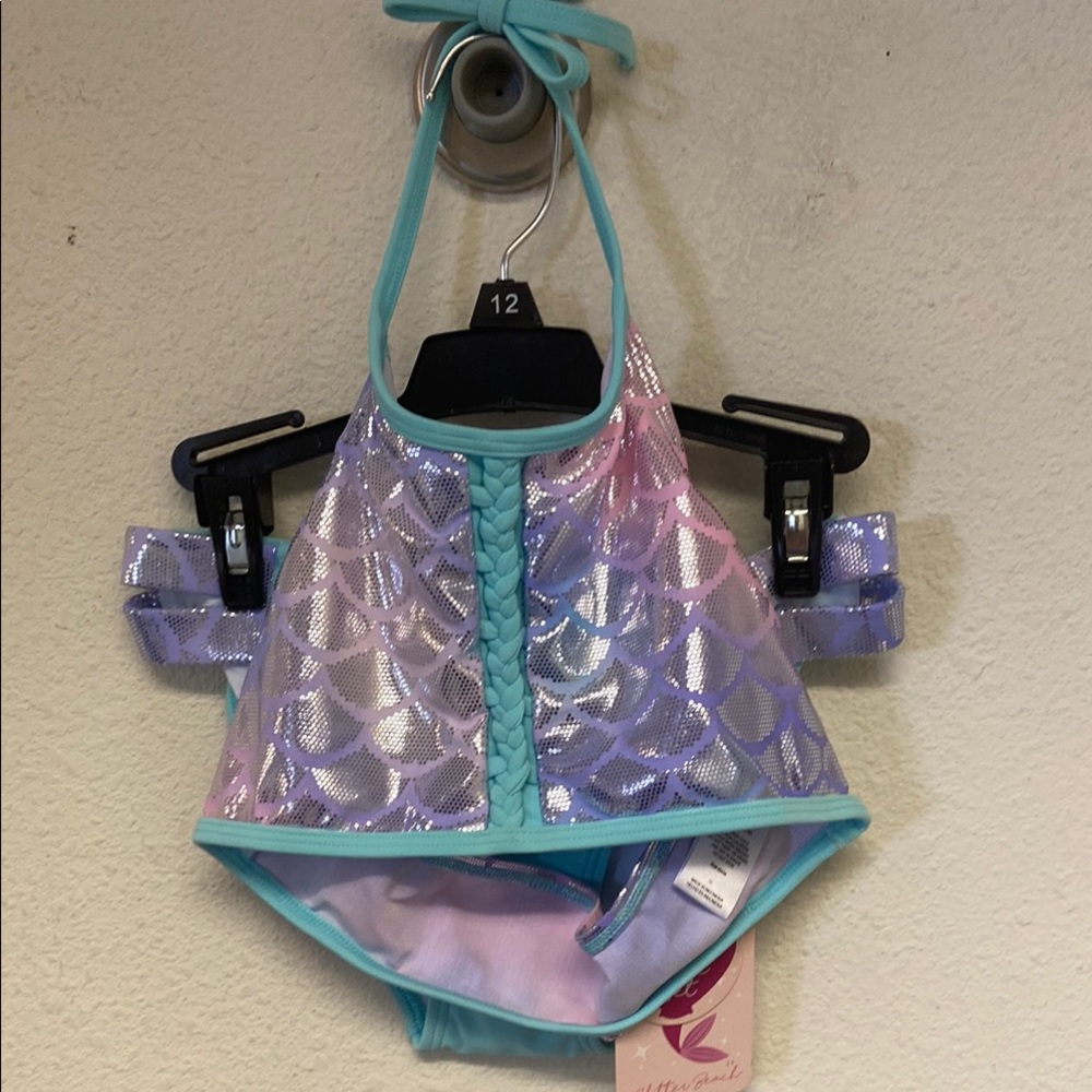 Mermaid-Inspired Kids Swimsuit - Blue and Purple